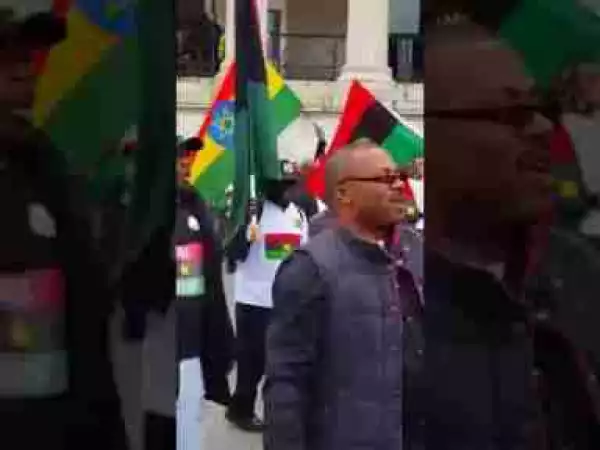 IPOB Members Storm UN Office To Protest Against President Buhari (Video)